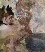 Edgar Degas The Female actress in the background oil painting reproduction